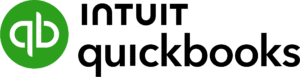 Intuit QuickBooks logo with a green circle containing a white qb symbol on the left and the words INTUIT quickbooks in bold black letters to the right.
